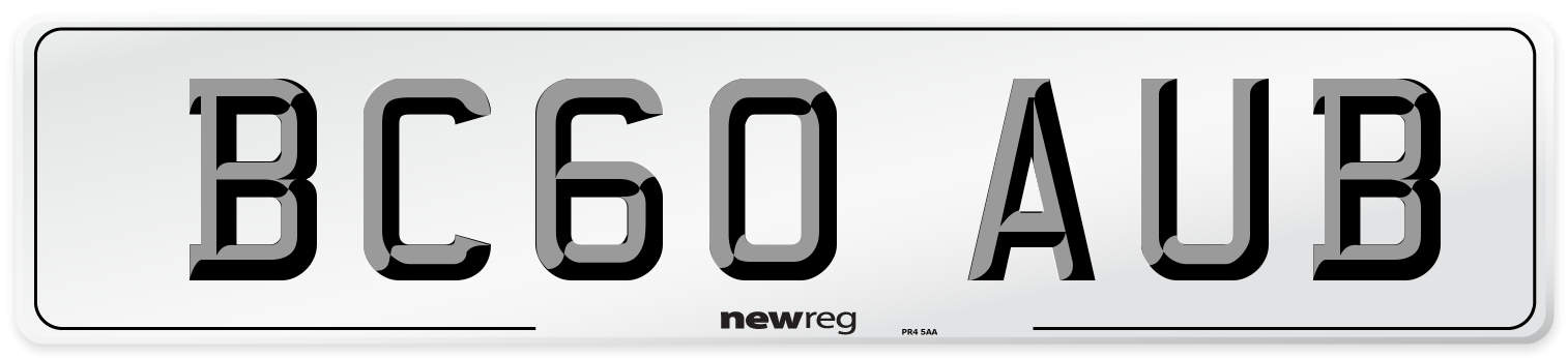 BC60 AUB Number Plate from New Reg